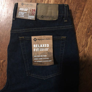 Member's Mark Relaxed Fit Dark Wash Blue Jeans Men